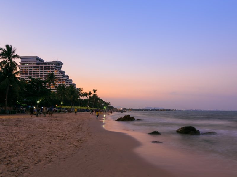Hua Hin beach at twilight